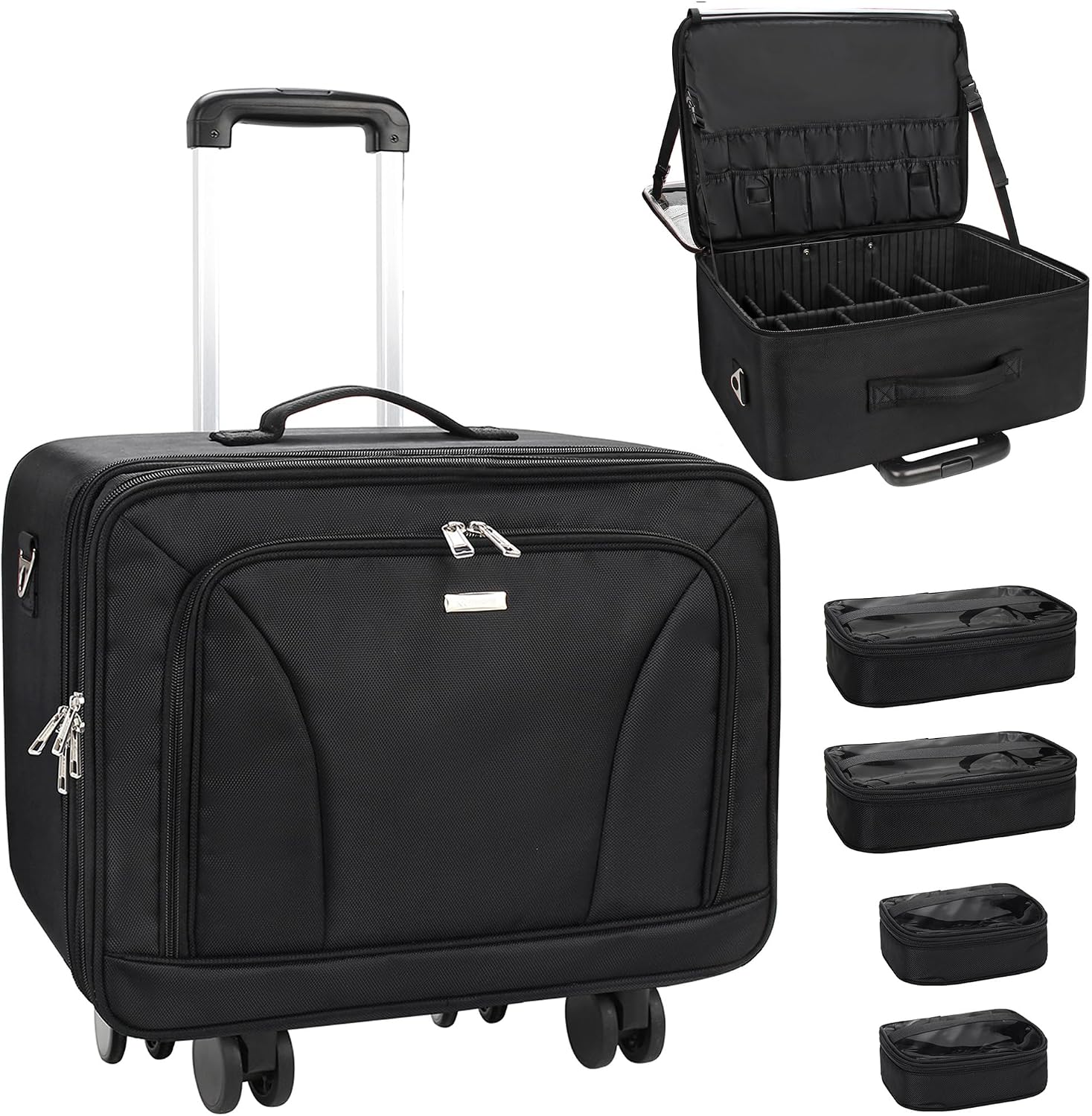 Woman In Bag - Extra grote rollende make-up koffer met
