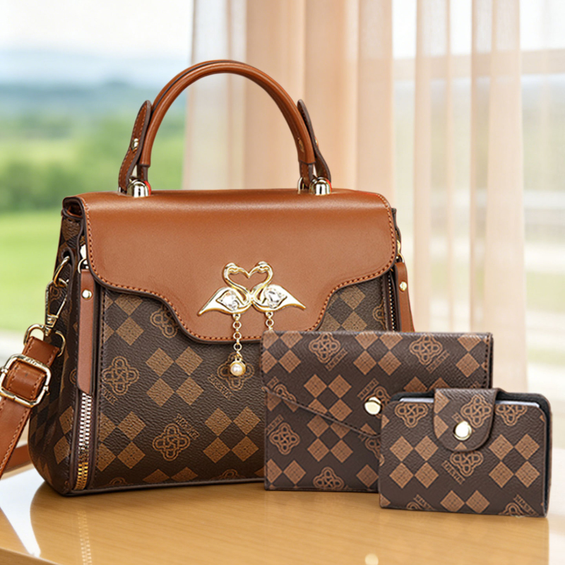Women Bags Crossbody - 3-delige dames tasset, licht luxe geprinte