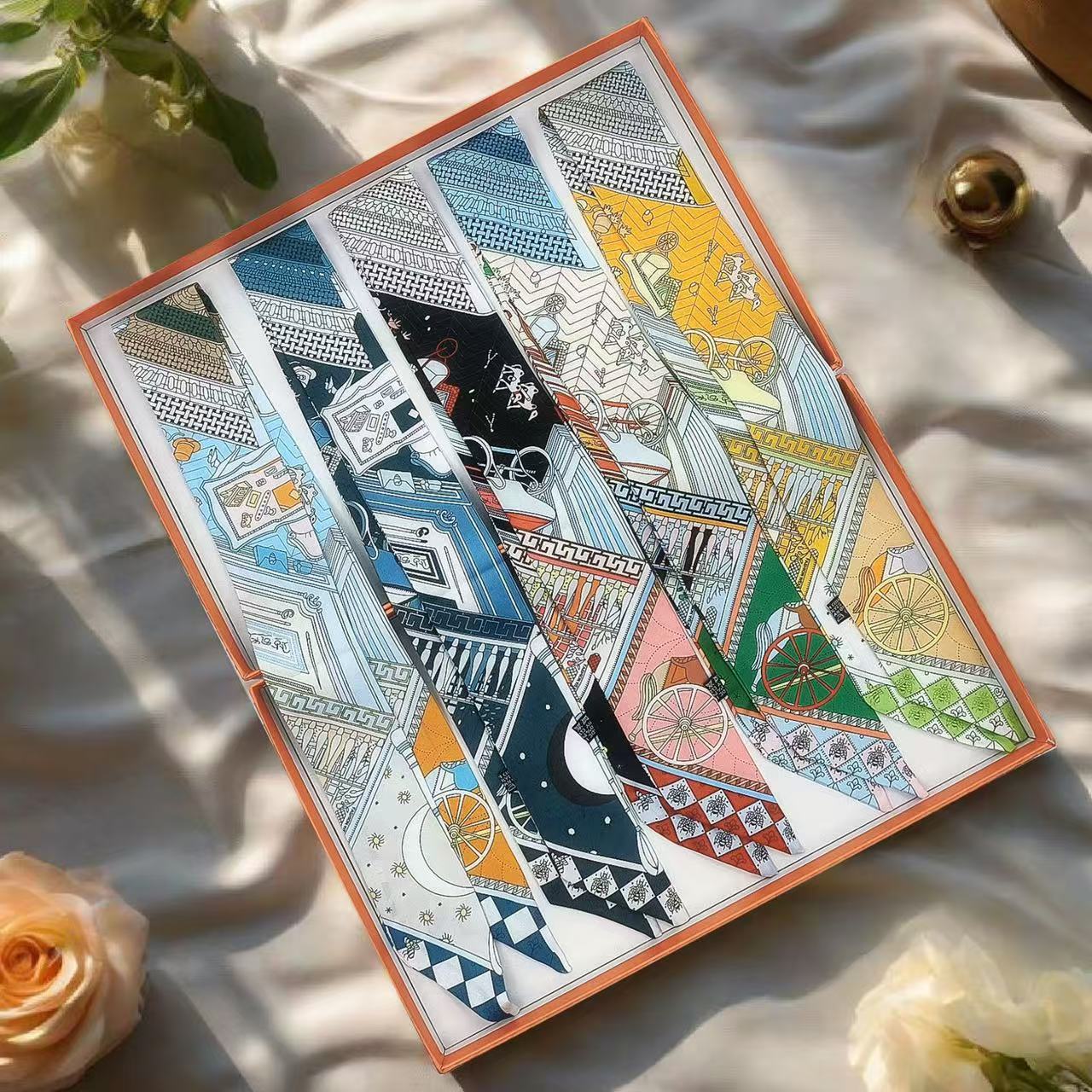 Women Bags Wholesale - Tarot Card Series Streamer Zijden Sjaal