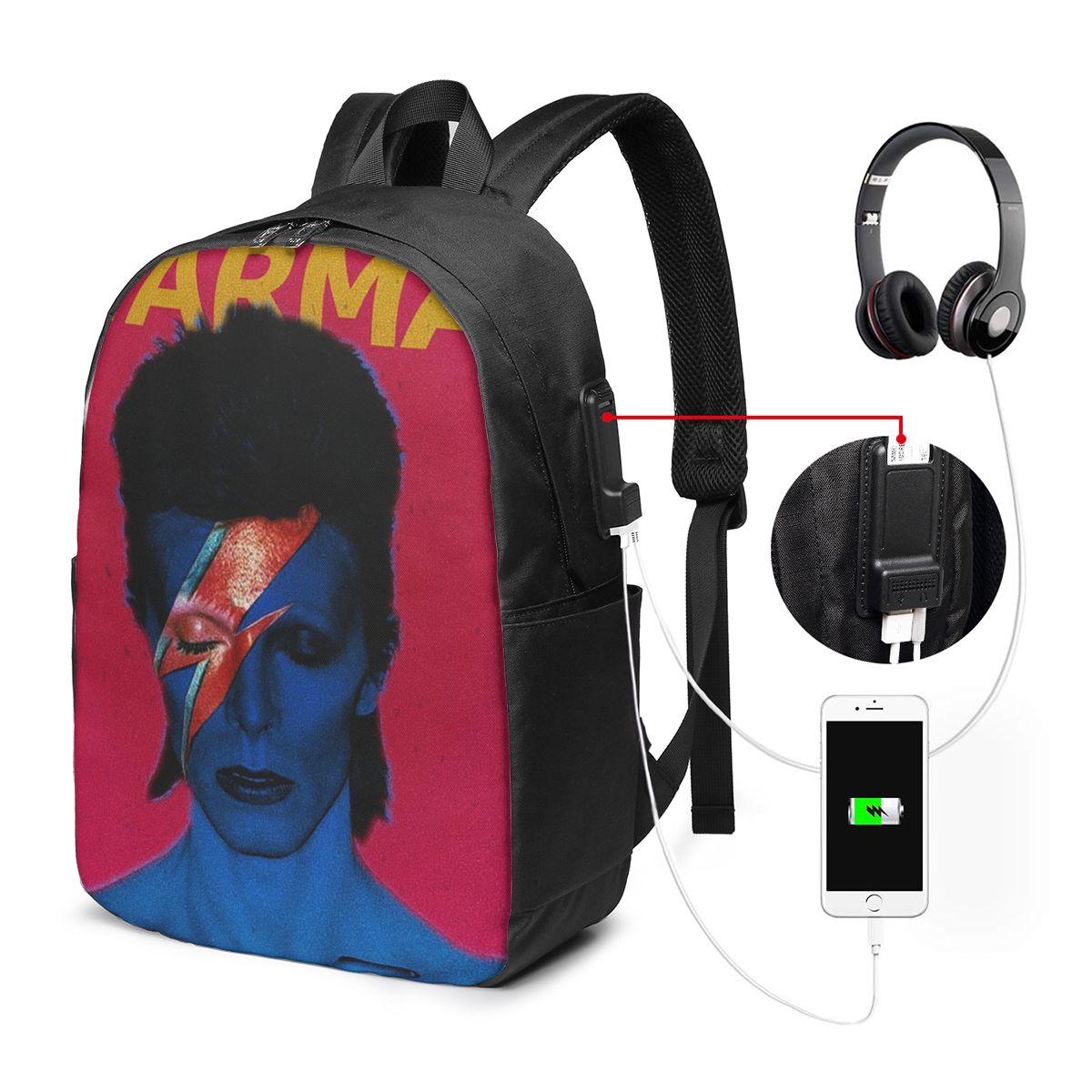 Woman In Bag - Davids Bowied Rugzak Reisnotebooktas Computer Student