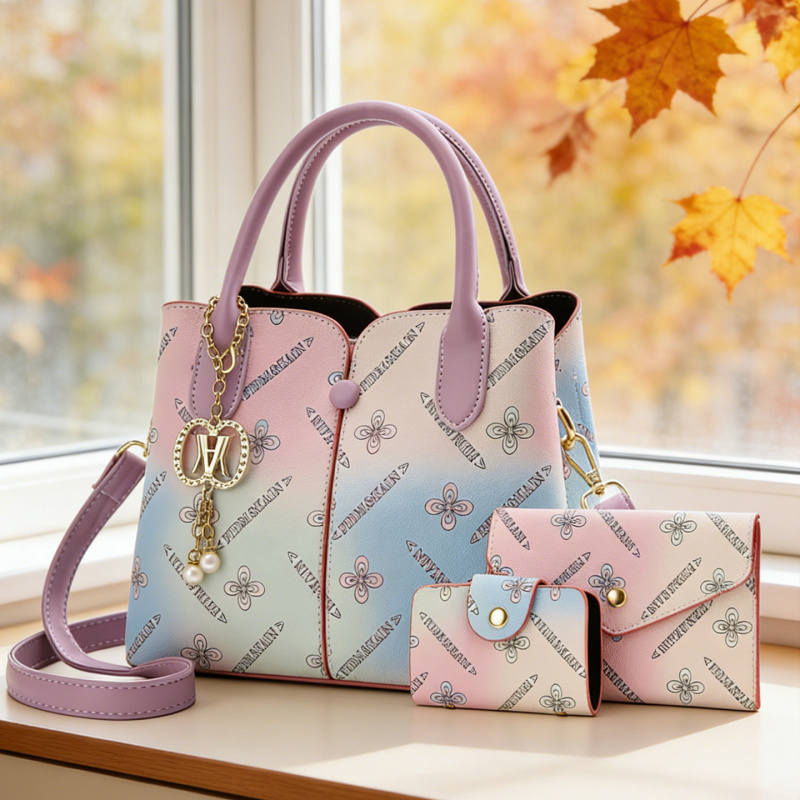 Women Bags Crossbody - Gradient Dames Driedelige Set Tas, Dames