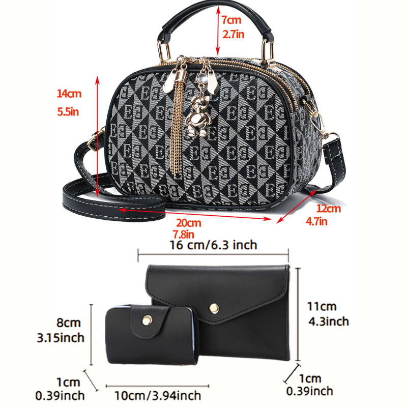 3-delige mini-tassen met lette - Women Bags Crossbody recensie en prijs