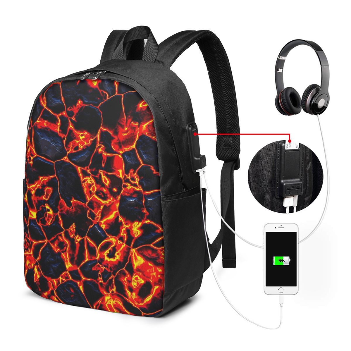 Magma Volcano Lava Fire Rugzak - Woman In Bag recensie en prijs