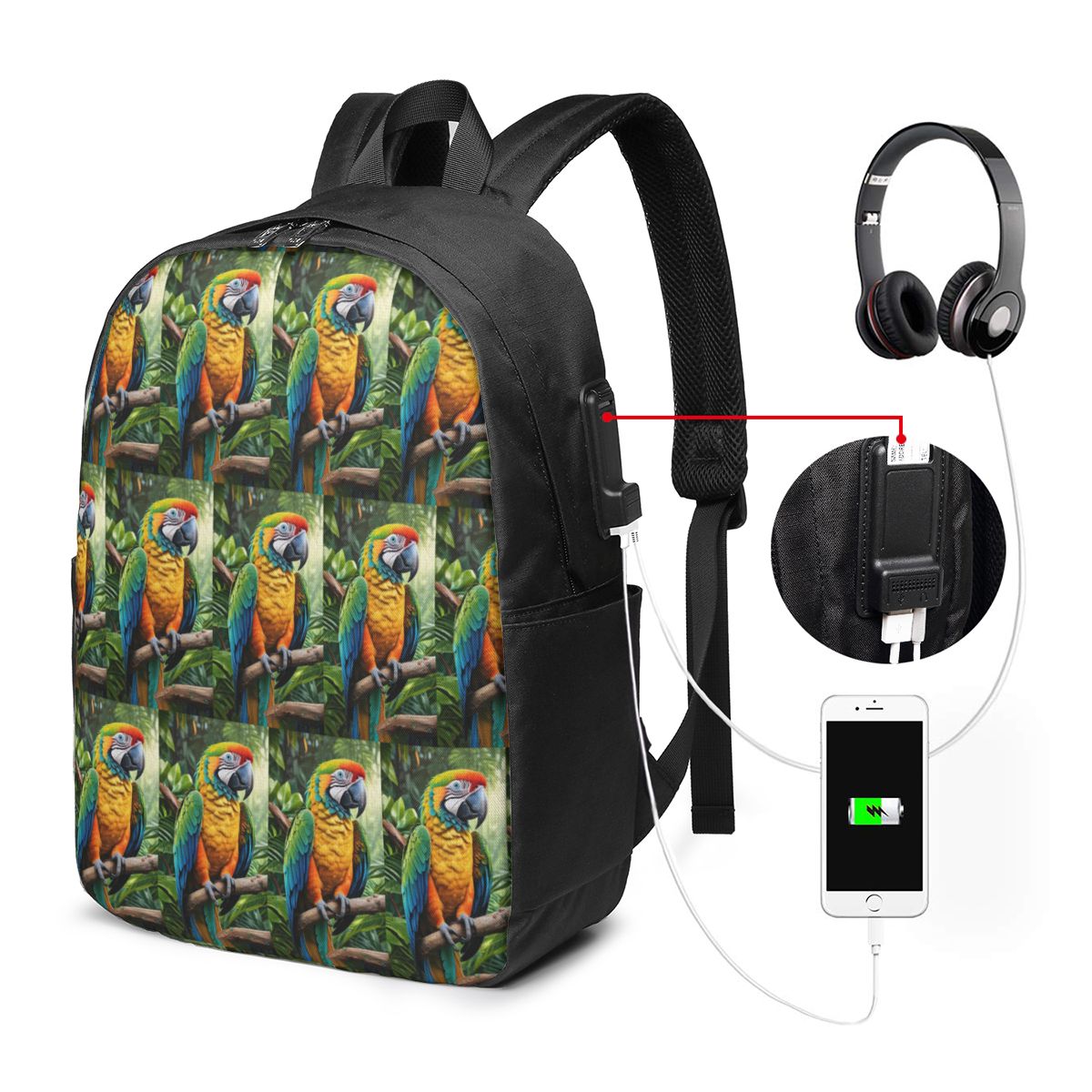 Leuke Macaw Parrots Rugzak Rei - Woman In Bag recensie en prijs