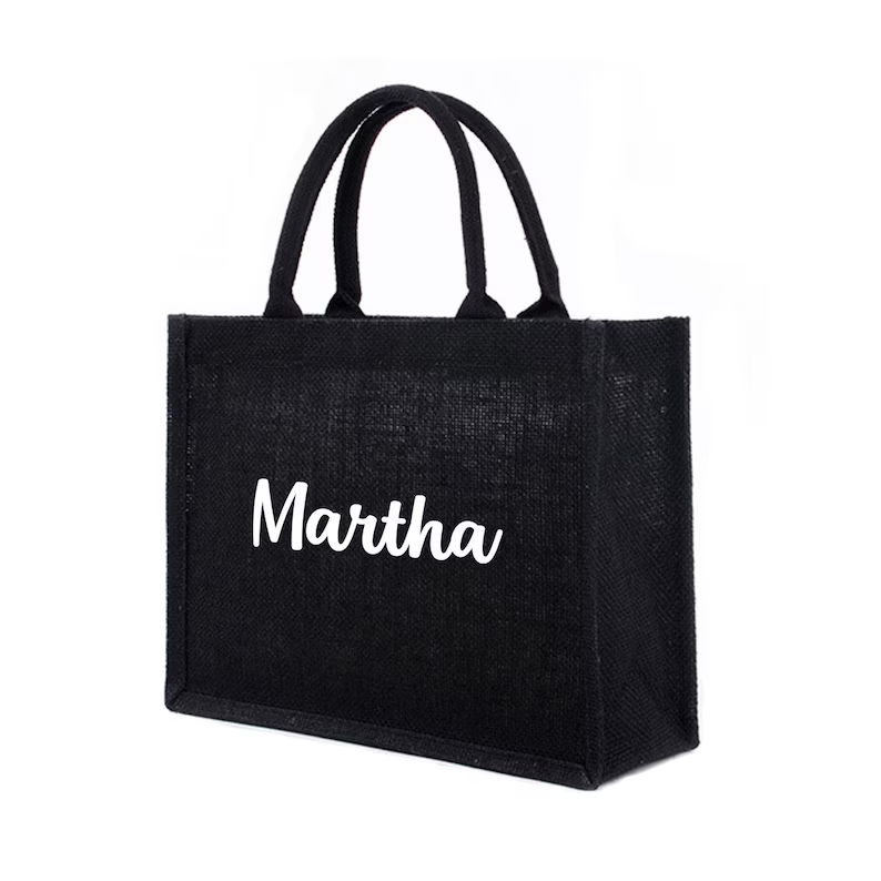 Gepersonaliseerde zwarte jute  - Women Bags Jute recensie en prijs